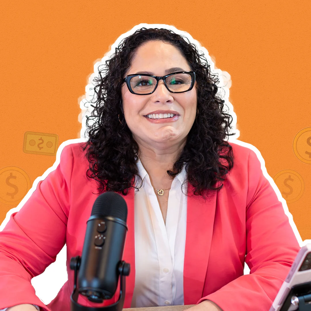 ANITA MONRROY CEO of Mis centavos smiling after a Mis centavos podcast
