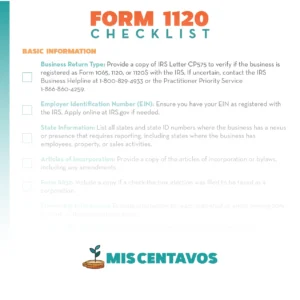 Form 1120 Tax Preparation Checklist